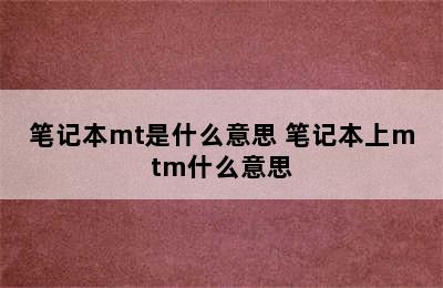 笔记本mt是什么意思 笔记本上mtm什么意思